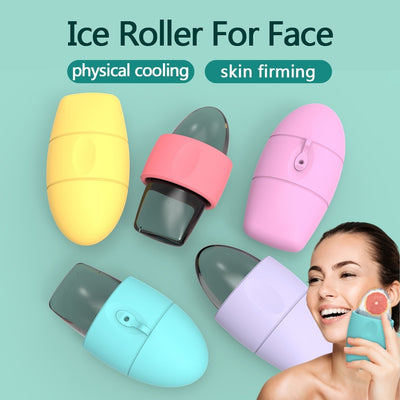 Silicone Ice Face Roller Contour Shrink Pores Remove Dark Circles Massage Skin Beauty Facial Roller For Eyes Neck Skin Care Tool by Glamytek