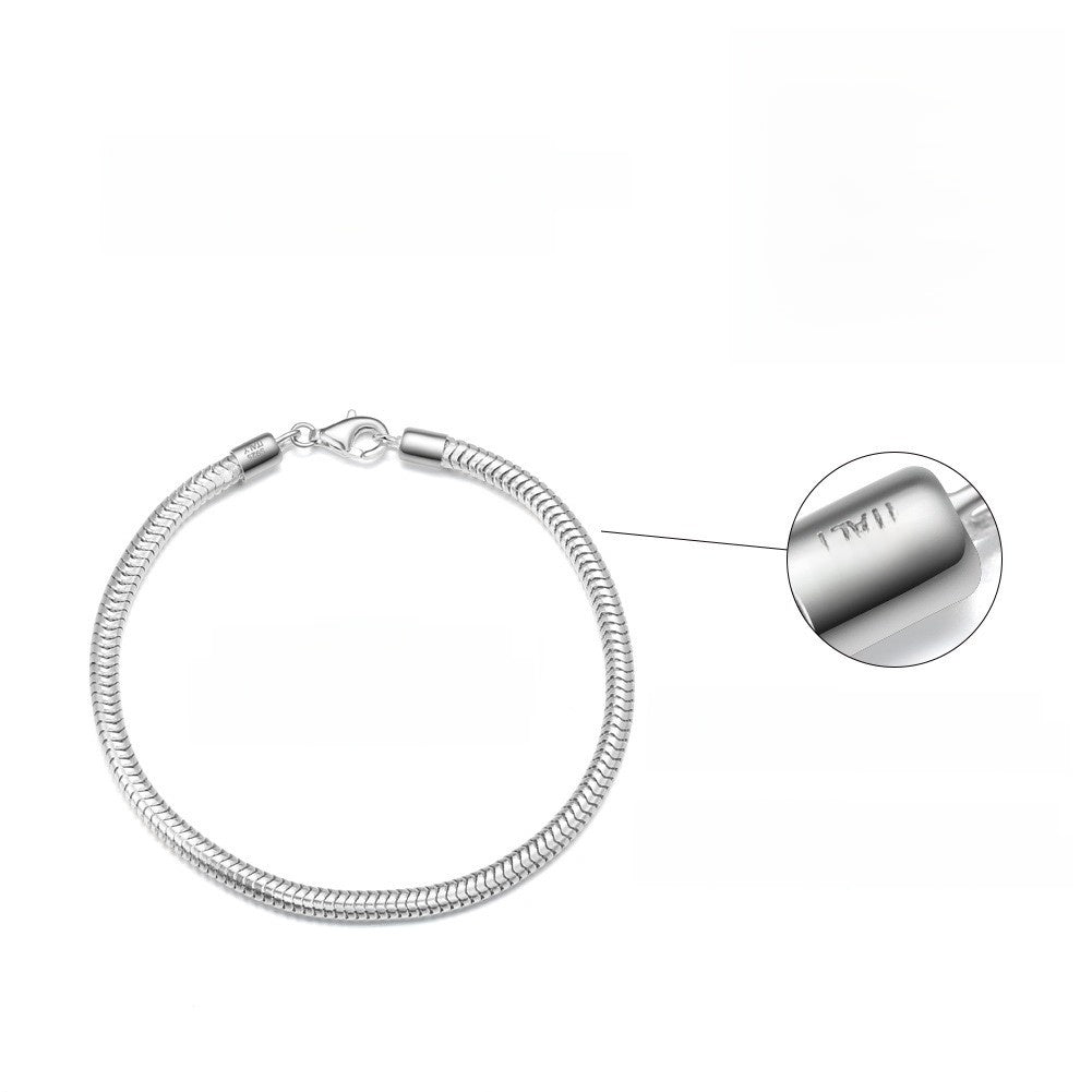 Pure silver bracelet snake bone chain