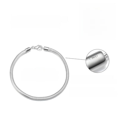 Pure silver bracelet snake bone chain