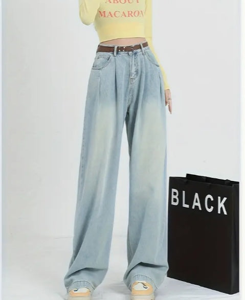 High Waisted Wide Leg Jeans For Women by Glamytek