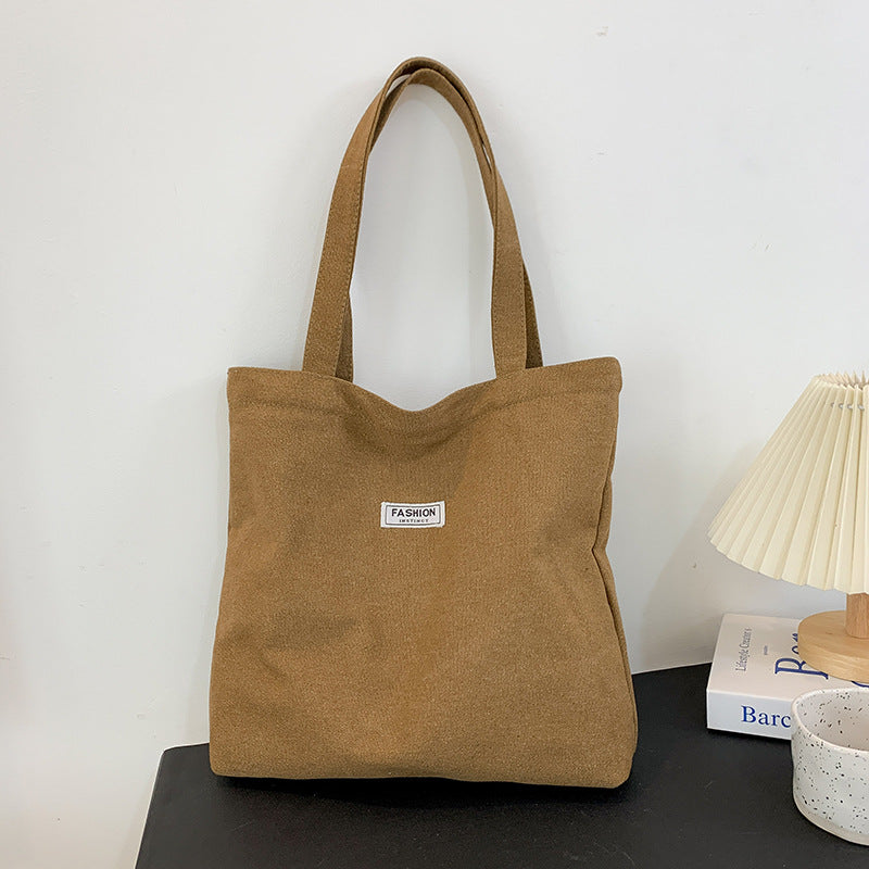 Thickened Washed Canvas Bag Women's Large Capacity Tote Bag Simple Commuter Portable Oxford Cloth Big Bag Shoulder Bag