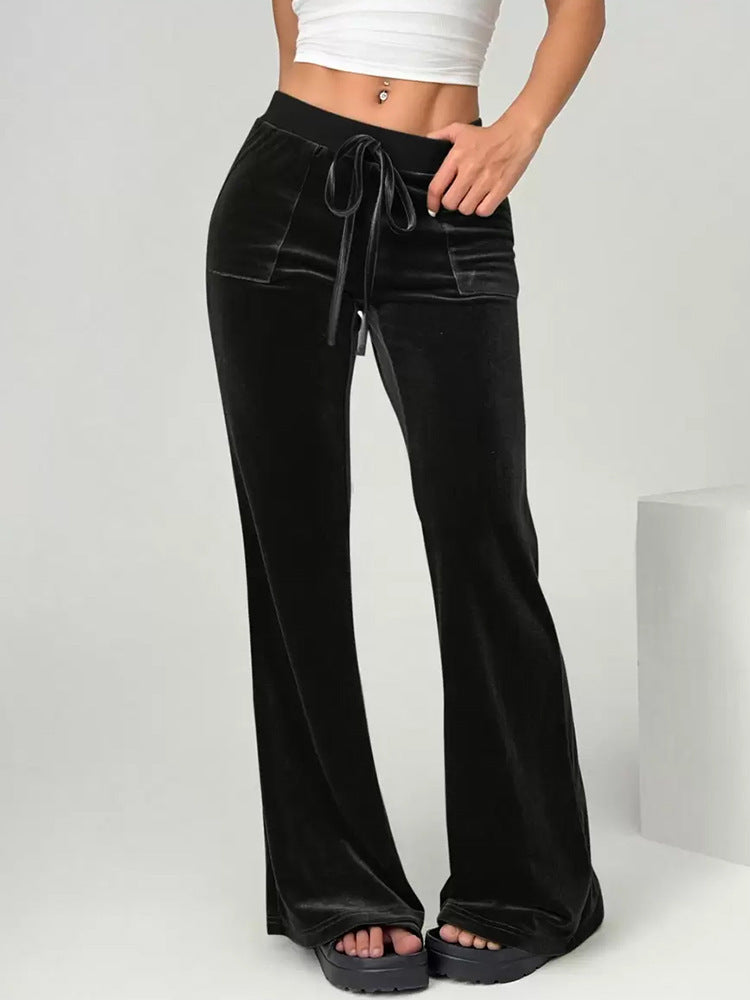 Women's Clothing Flared Trousers Commuting Figure Flattering Casual by Glamytek
