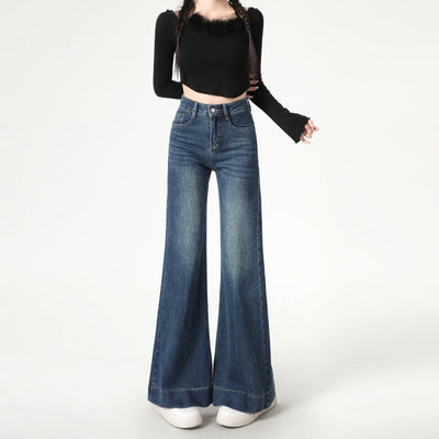High Street Retro Slightly Flared Jeans Women by Glamytek
