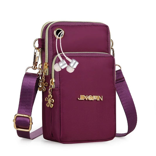 Three-Layer Mobile Phone Cross-Body Bag