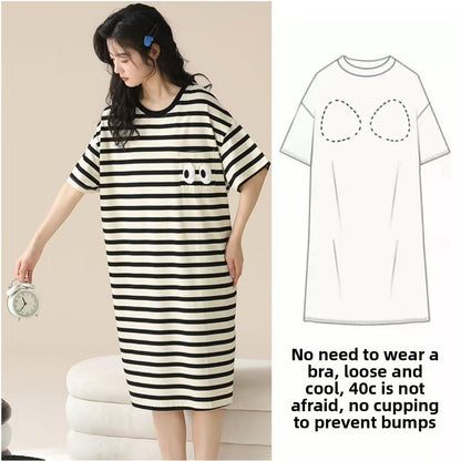 Women's Summer Nightgown with Built-in Bra