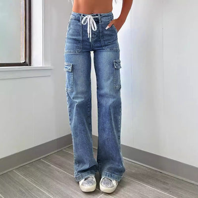 Fashion Casual New Style Straight Jeans For Women by Glamytek