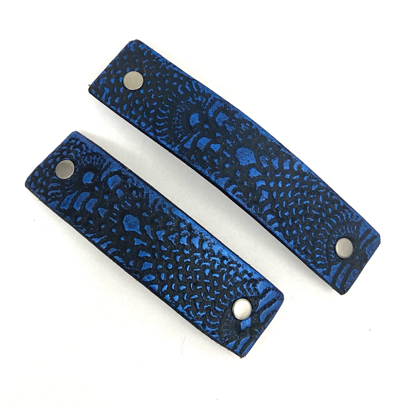 Cobalt Blue & Black Lace Texture Barrette and Earring Gift Set by Glamytek